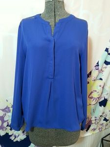 Jennifer Lopez Indigo chiffon High-Low Blouse